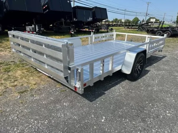 sport haven 7×14 aluminum utility trailer – side atv ramps