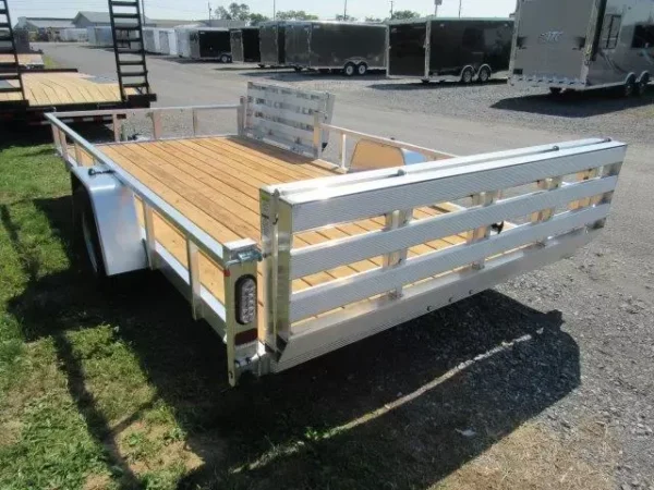 sport haven 7×14 aluminum utility trailer – side atv gate