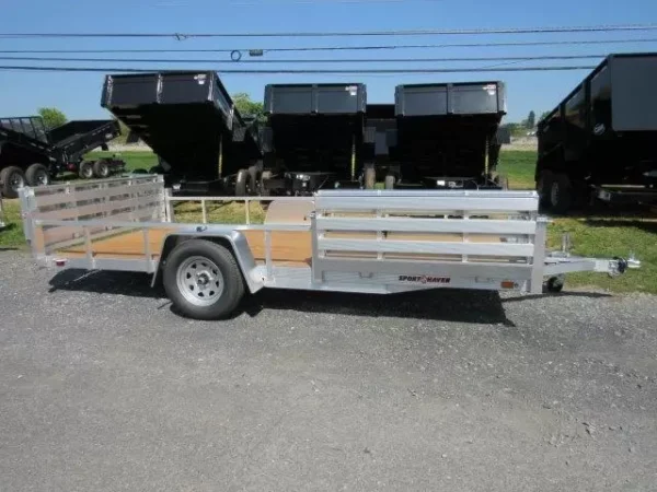 sport haven 7×14 aluminum utility trailer – side atv gate