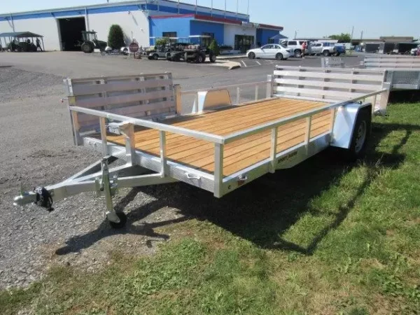 sport haven 7×14 aluminum utility trailer – side atv gate