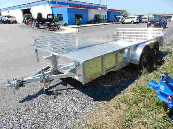 sport haven 7×14 dual axle utility trailer – side atv ramp