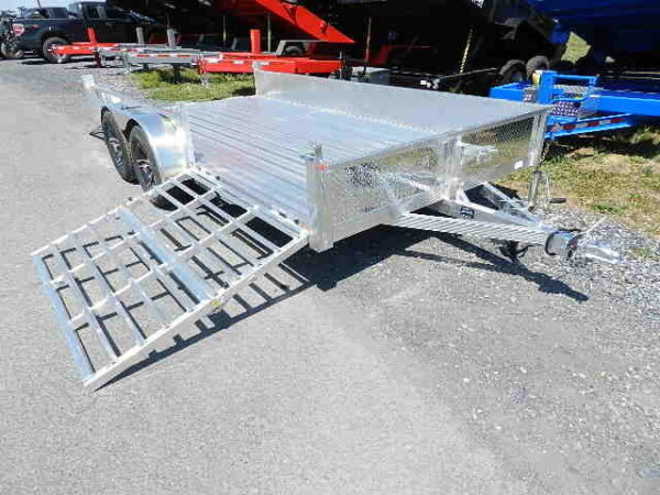 sport haven 7×14 dual axle utility trailer – side atv ramp