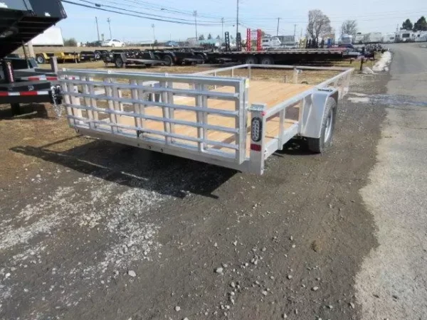 sport haven 7×14 aluminum utility trailer – bi fold ramp gate