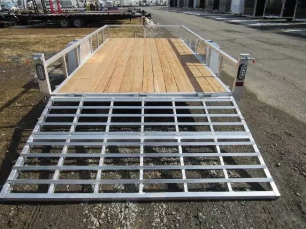 sport haven 7×14 aluminum utility trailer – bi fold ramp gate
