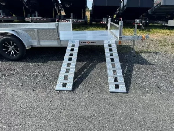 sport haven 7×18 aluminum utility trailer atv ramps