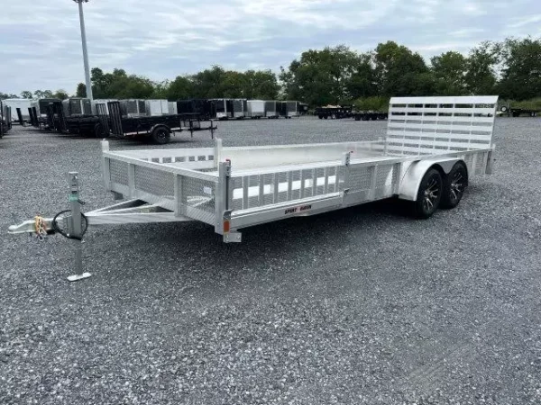 sport haven 7×20 aluminum utility trailer atv ramps