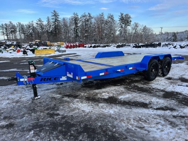 2024 rice trailers 7×20 14k partial tilt deck equipment w/spare mount