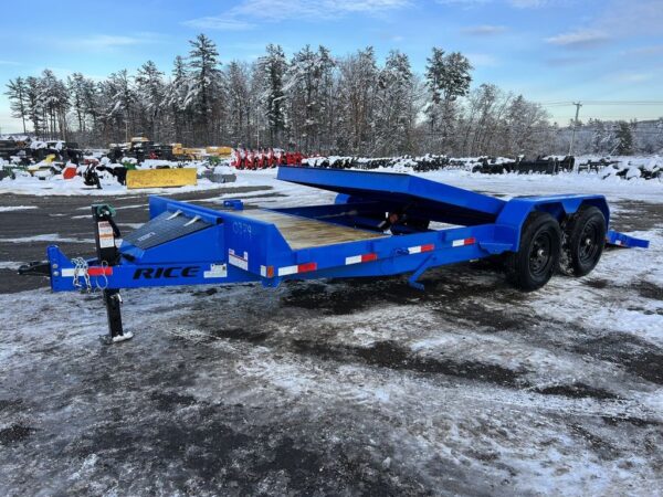 2024 rice trailers 7×20 14k partial tilt deck equipment w/spare mount