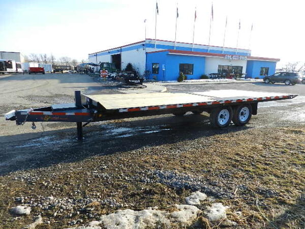 bwise 8 x 22 deckover equipment trailer power tilt