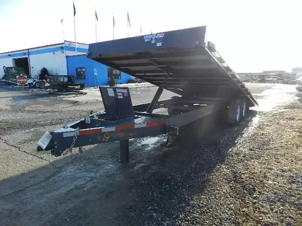 bwise 8 x 22 deckover equipment trailer power tilt