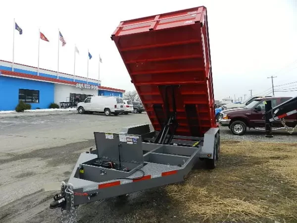 bwise 7 x 14 dump trailer – low profile with ramps